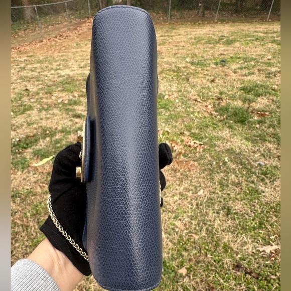 Furla Metropolis Leather Crossbody Shoulder Bag Gold Chainlink Strap - Picture 5 of 10